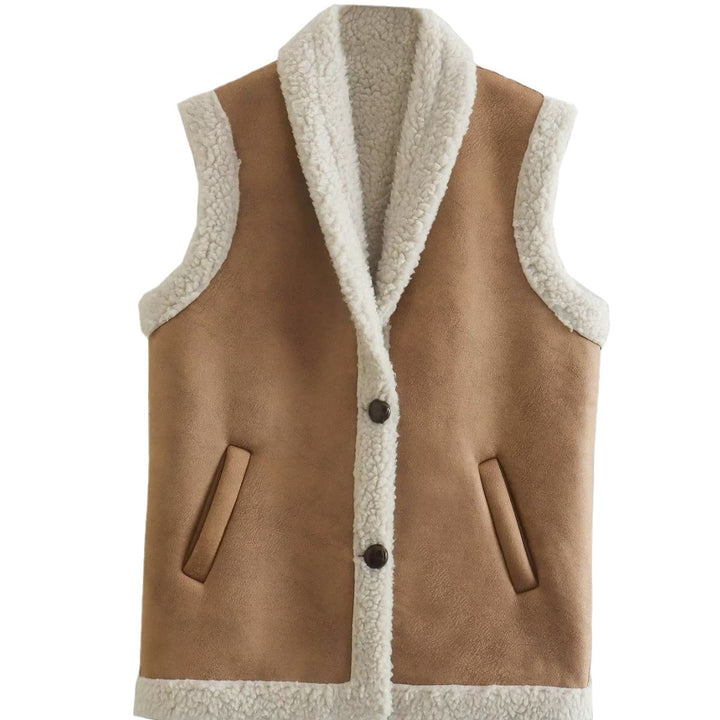 Ladies comfortable vest with chic faux fur lining Lune London