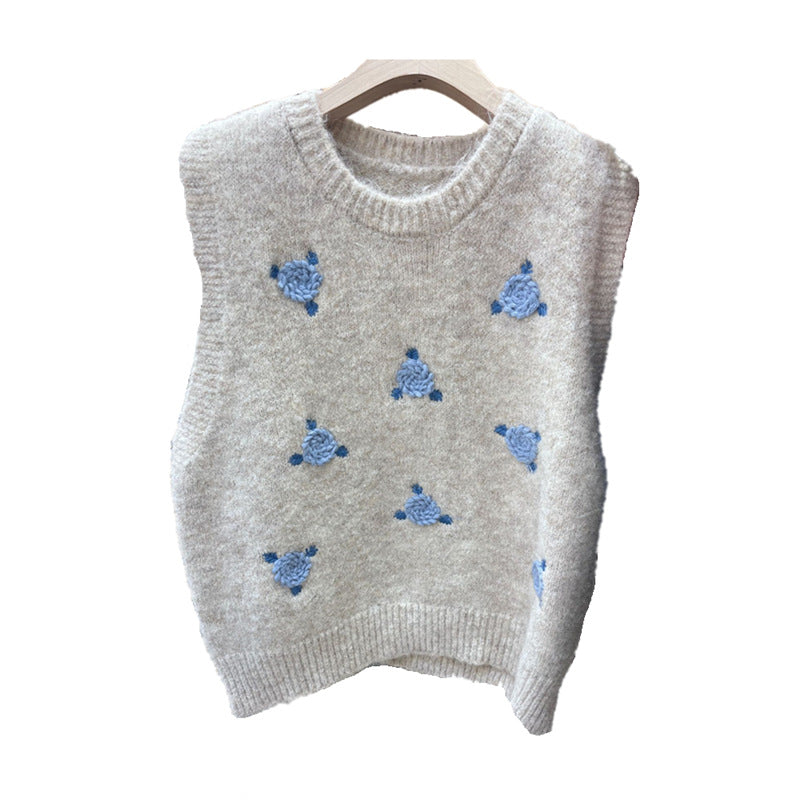 Ladies' knitted sweater with floral pattern Lune London
