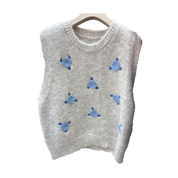 Ladies' knitted sweater with floral pattern Lune London
