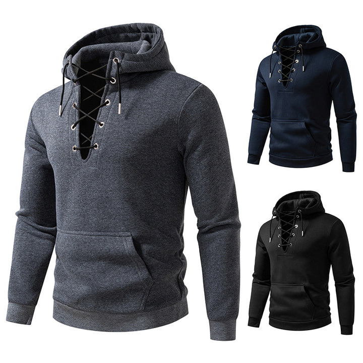 Men's hoodie with trendy lacing design Lune London