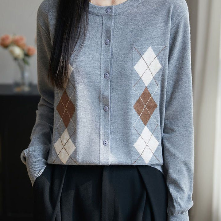 Cardigan pour femme avec motif en losange Chic & Stil