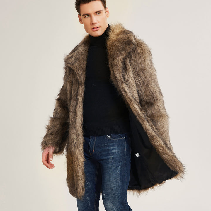 Short faux leather coat for men with elegant lapels Lune London