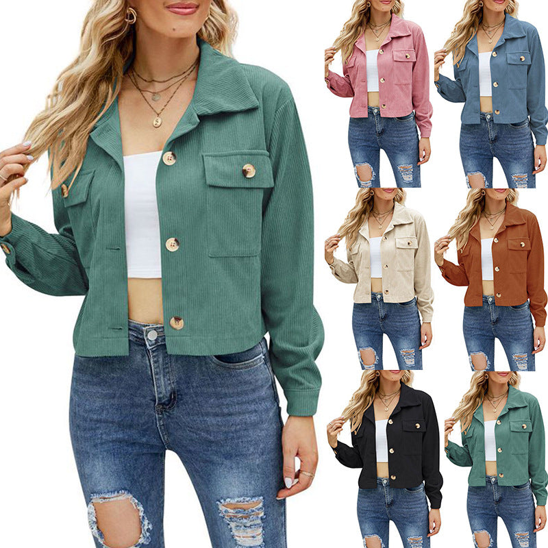 Short women's jacket with split design and side pockets Lune London