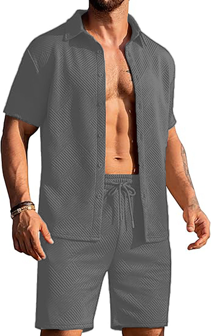 Modern shorts for men and top set with textured design Lune London