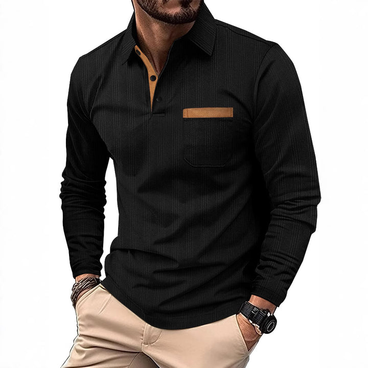 Men's long sleeve shirt in structured fabric with trendy accents Lune London