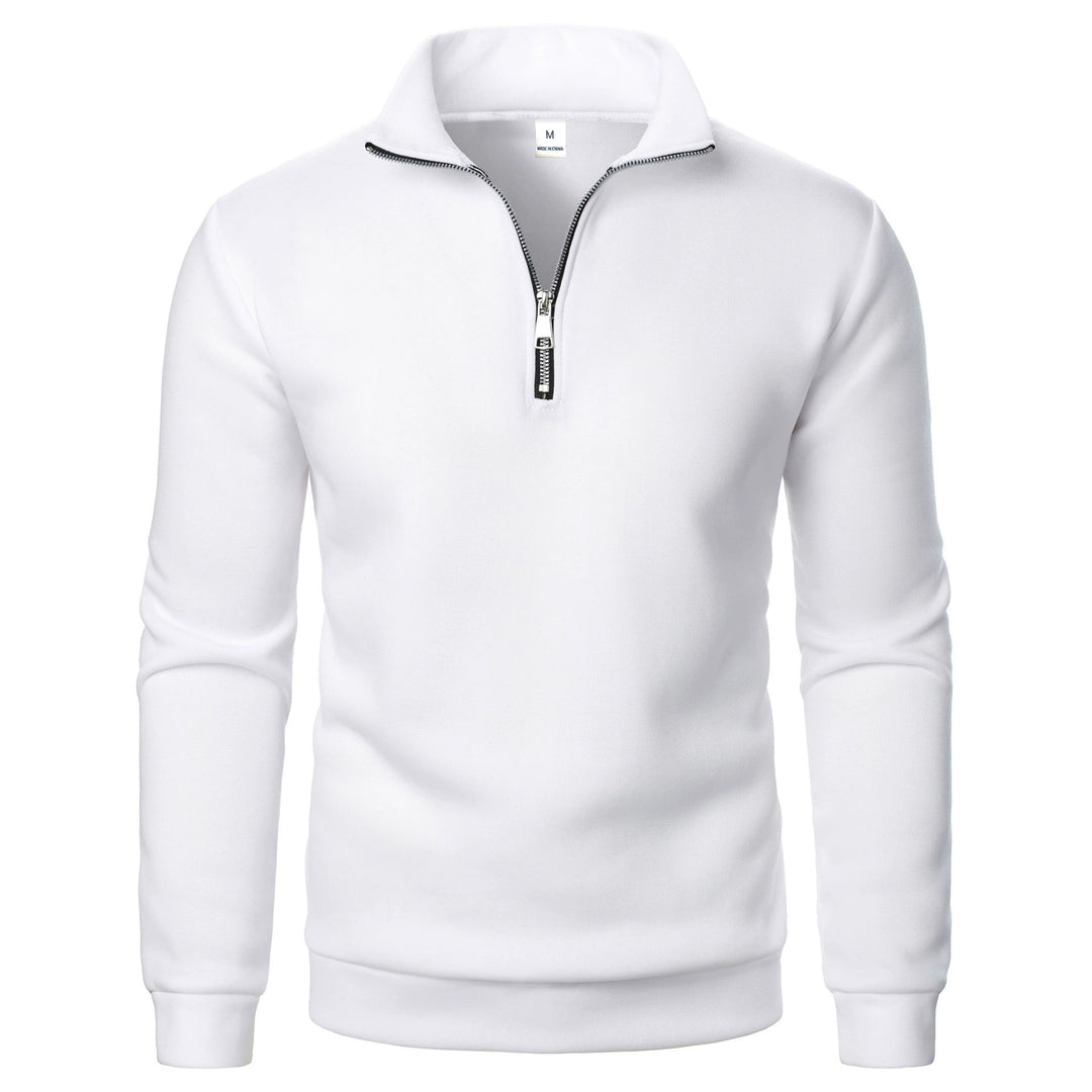 Men's fleece pullover with practical stand-up collar and zipper Chic & Stil