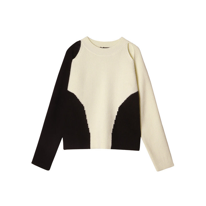 Women’s stylish long sleeve top with textured material and asymmetric design Chic & Stil