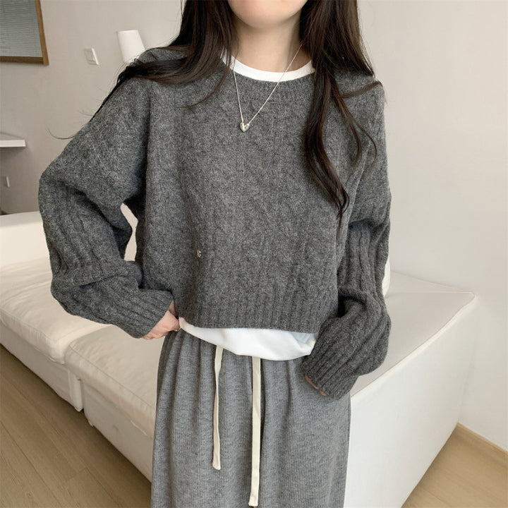 Pull chunky en tricot pour femmes avec une coupe décontractée et un motif en câbles Chic & Stil