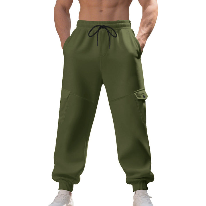 Men's cargo jogger pants with functional pockets and elastic waistband Lune London