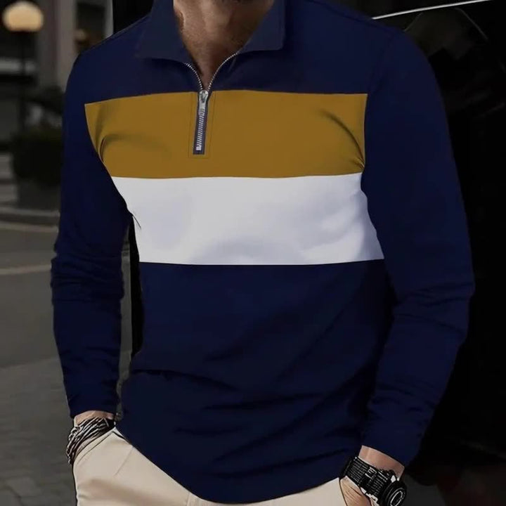 Pull-over zippé pour hommes avec une coupe de couleur tendance et un style confortable Lune London