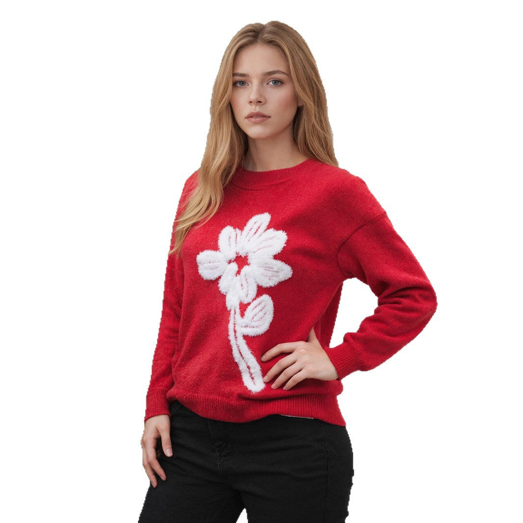 Women's sweater with 3D floral pattern Lune London
