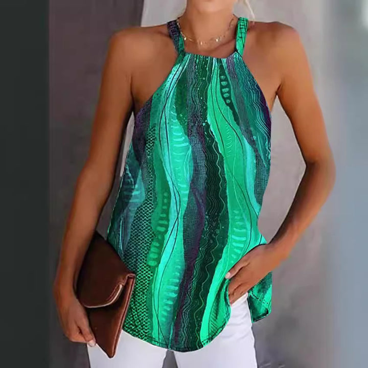 Women’s strap blouse with captivating wave pattern Lune London