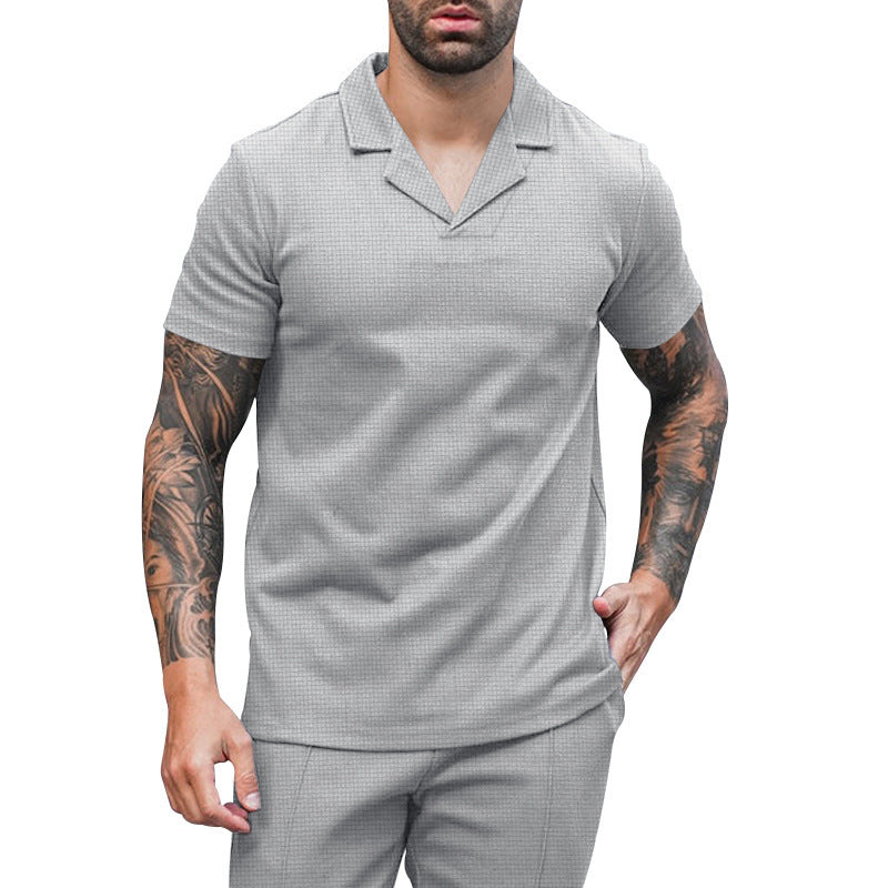 Men's short-sleeve elegant shirt with textured design Lune London