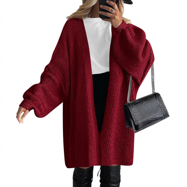 Women Casual Knitted Coat with Deep V-neck and Wide Sleeves Lune London