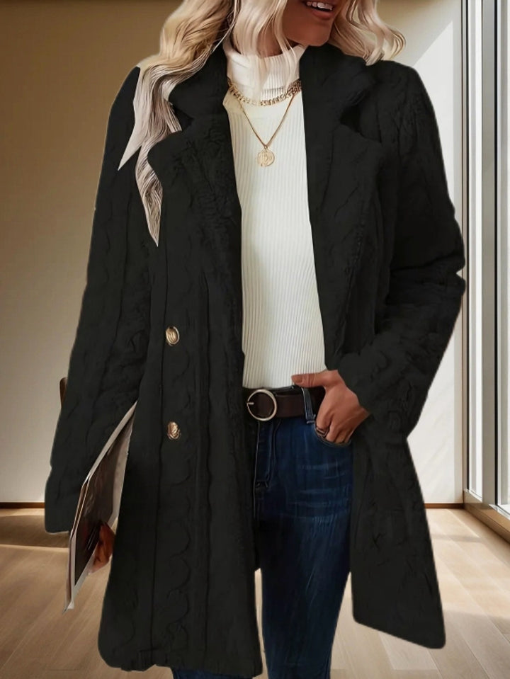 Manteau en tricot pour femmes avec une texture spéciale et des détails de boutons élégants Chic & Stil