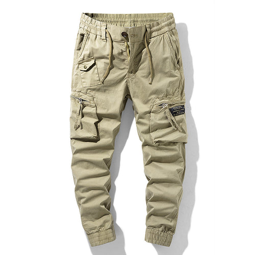 Men's cargo pants with practical side pockets and elastic waistband Lune London