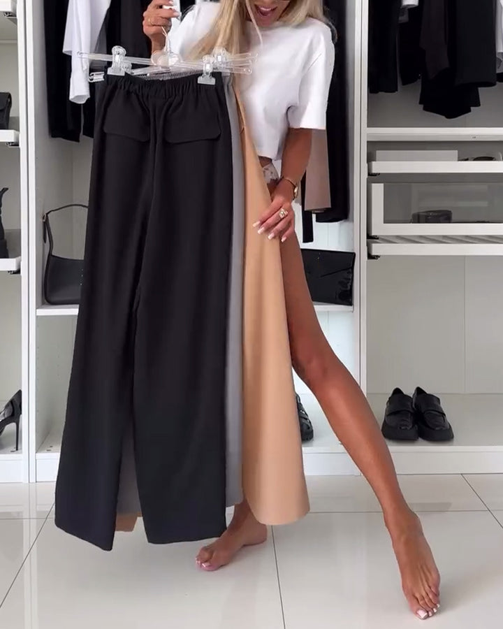 Pantalons cargo décontractés pour femmes avec poches pratiques et taille élastique Chic & Stil