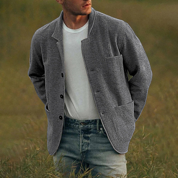 Casual knit jacket for men with practical pockets and modern fit Lune London