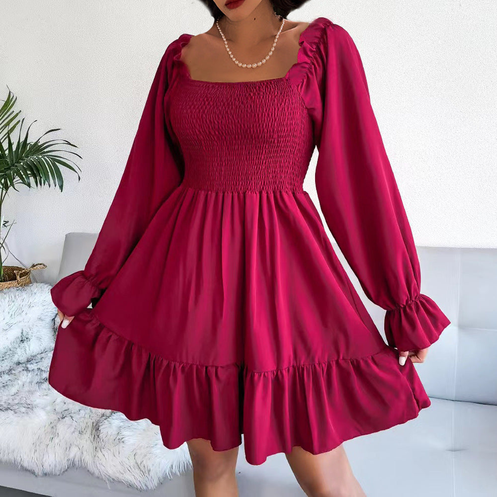 Light short dress for women with ruffles and puff sleeves Lune London