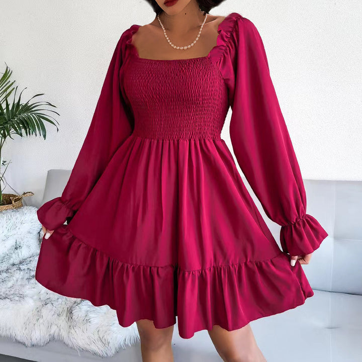 Light short dress for women with ruffles and puff sleeves Lune London