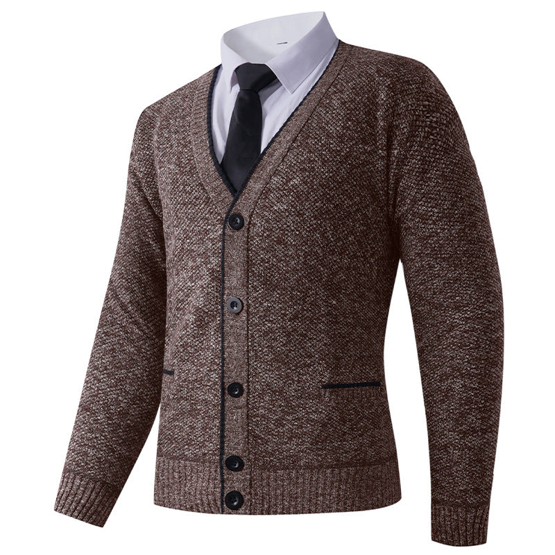 Men's knit jacket with V-neck and classic design Lune London