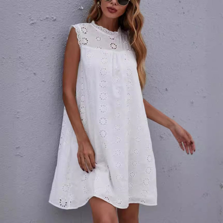 Women Embroidered Lace Tunic Dress Lune London
