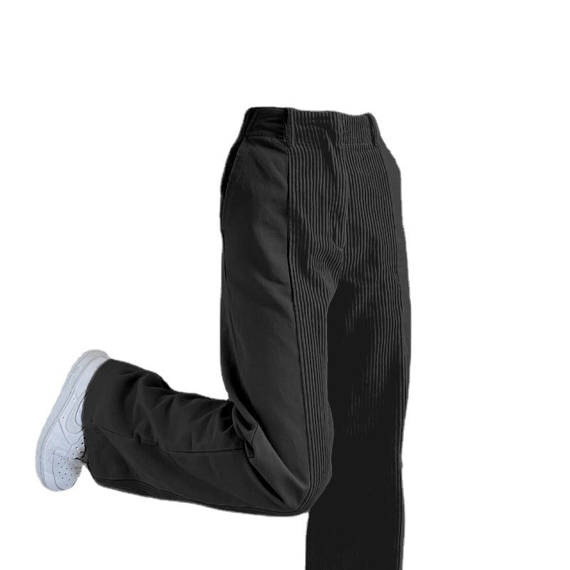 Casual corduroy pants for women with high waist and straight cut Lune London
