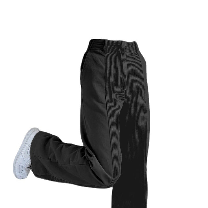 Casual corduroy pants for women with high waist and straight cut Lune London