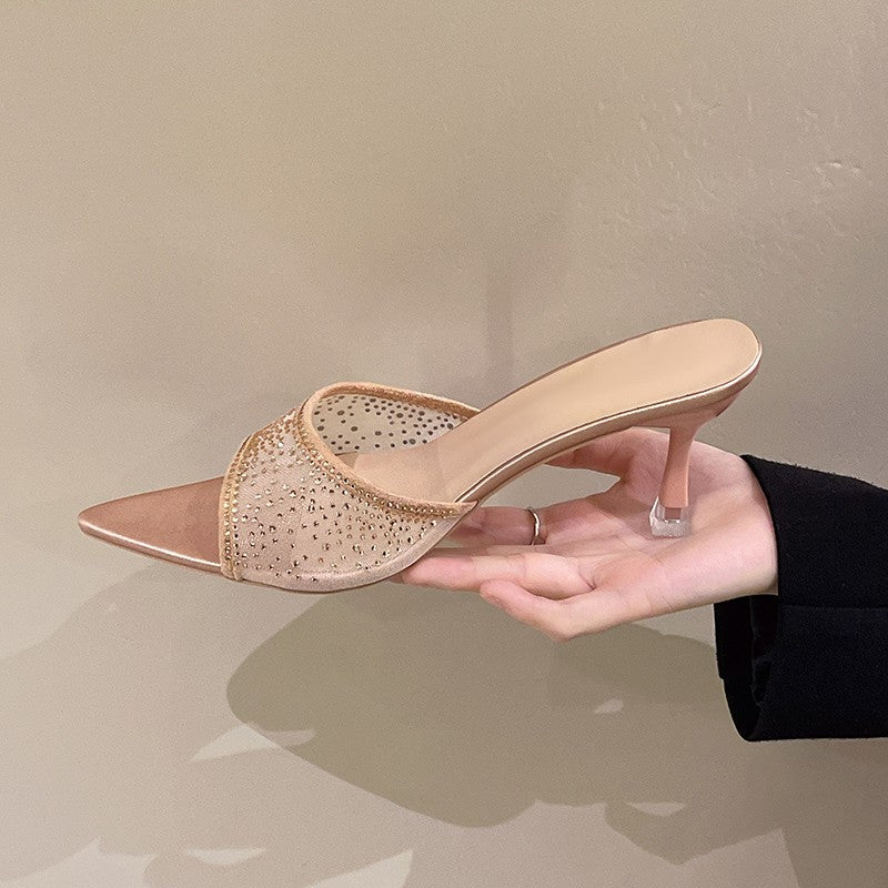 Chic Ladies Mules with sparkling rhinestone details and an elegant design Lune London