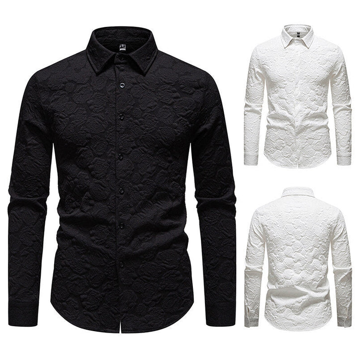 Men's Long Sleeve Shirt with Textured Design Lune London