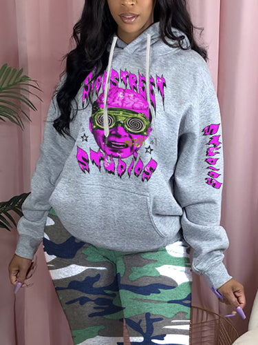 Sporty hoodie for women with a chic and stylish artistic graphic design