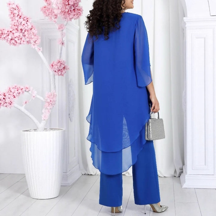 Tunique élégante pour femmes avec superposition transparente et pantalons élégants Chic & Stil
