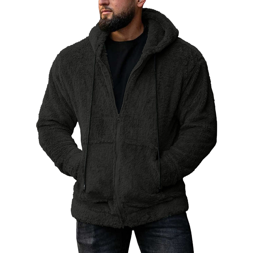 Cozy fleece jacket for men with hood and side pockets Lune London