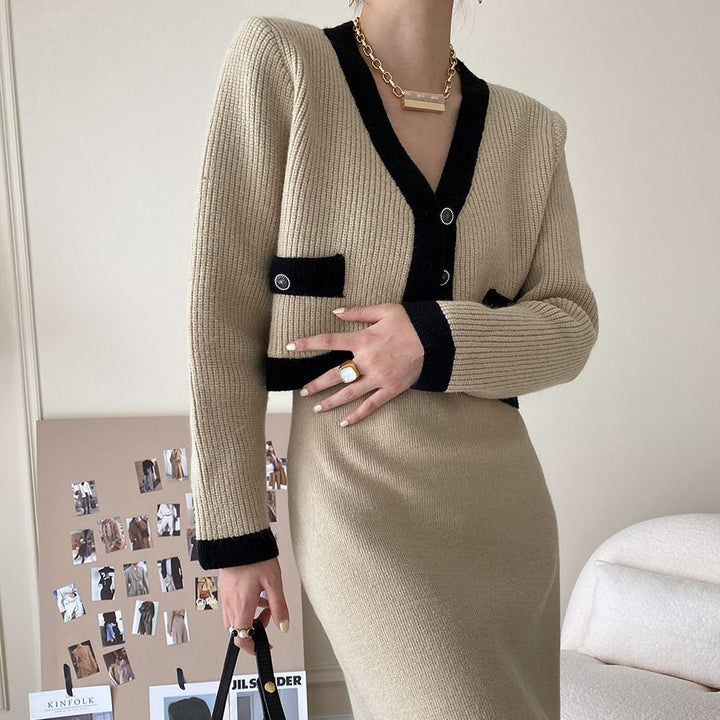 Cardigan à la mode pour femmes avec des détails contrastés et des poches Chic & Stil