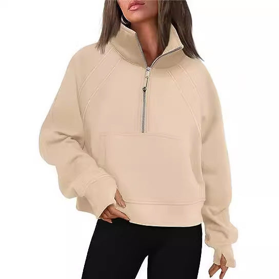 Sweater women with high collar and zipper Lune London