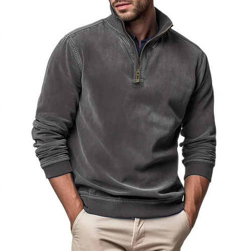 Sporty men's pullover with half-zip Lune London