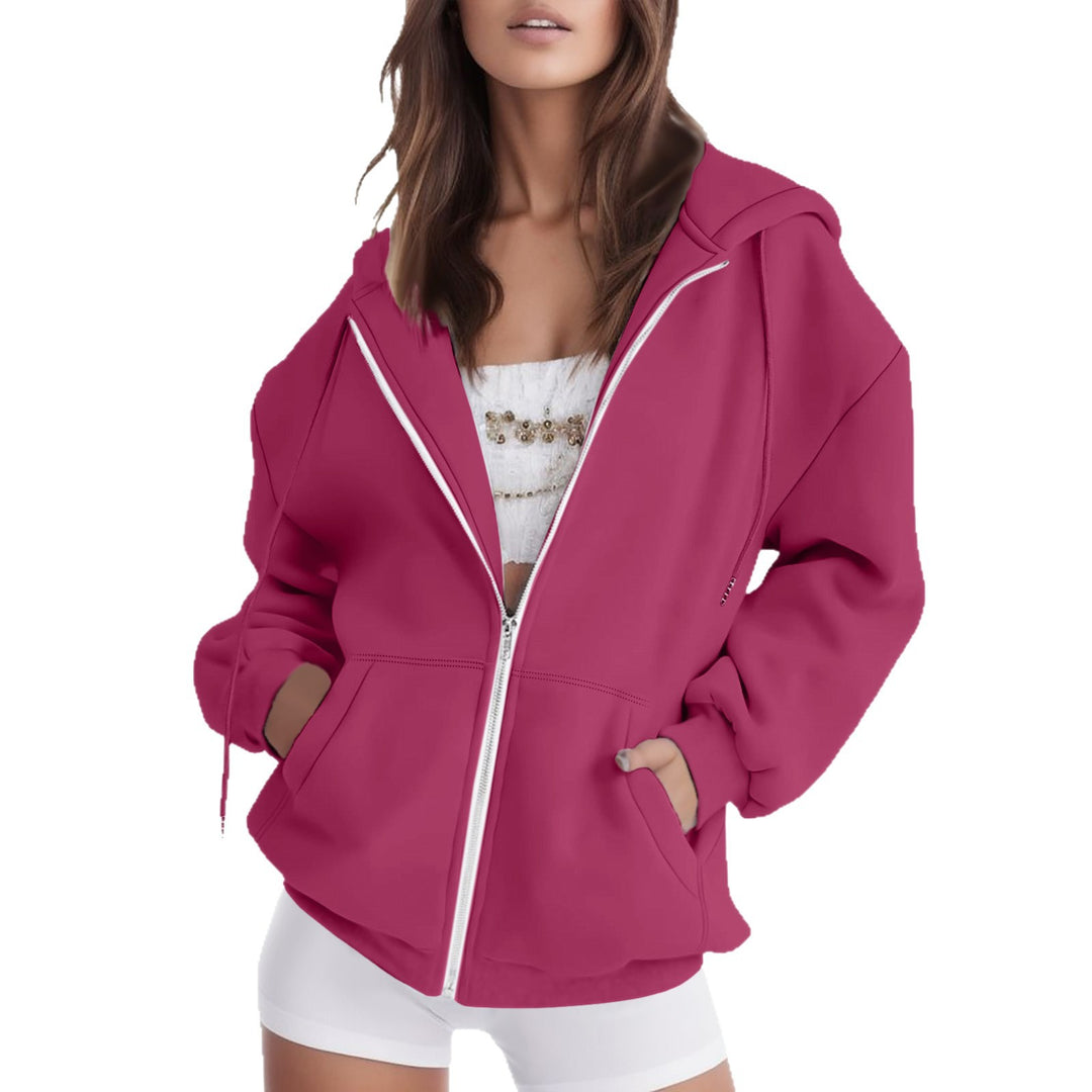 Ladies oversized hooded jacket with practical pockets Lune London