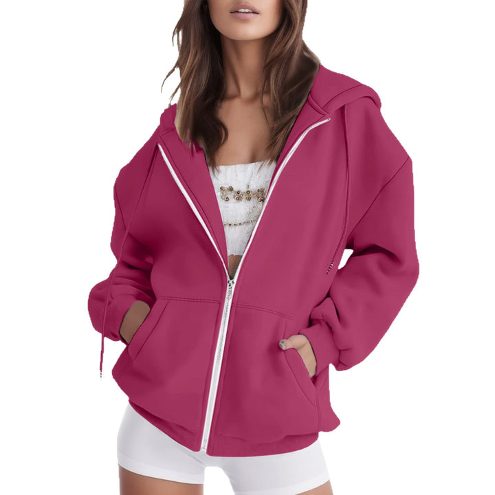 Ladies oversized hooded jacket with practical pockets Lune London