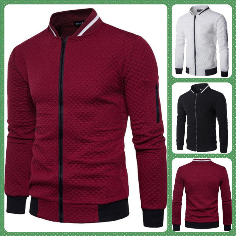 Quilted jacket for men with high collar and practical pockets Lune London