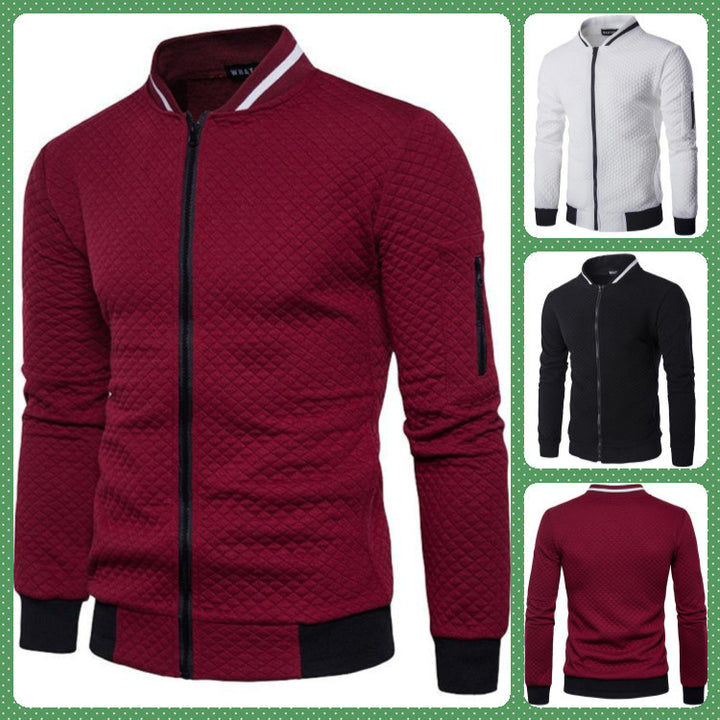 Quilted jacket for men with high collar and practical pockets Lune London