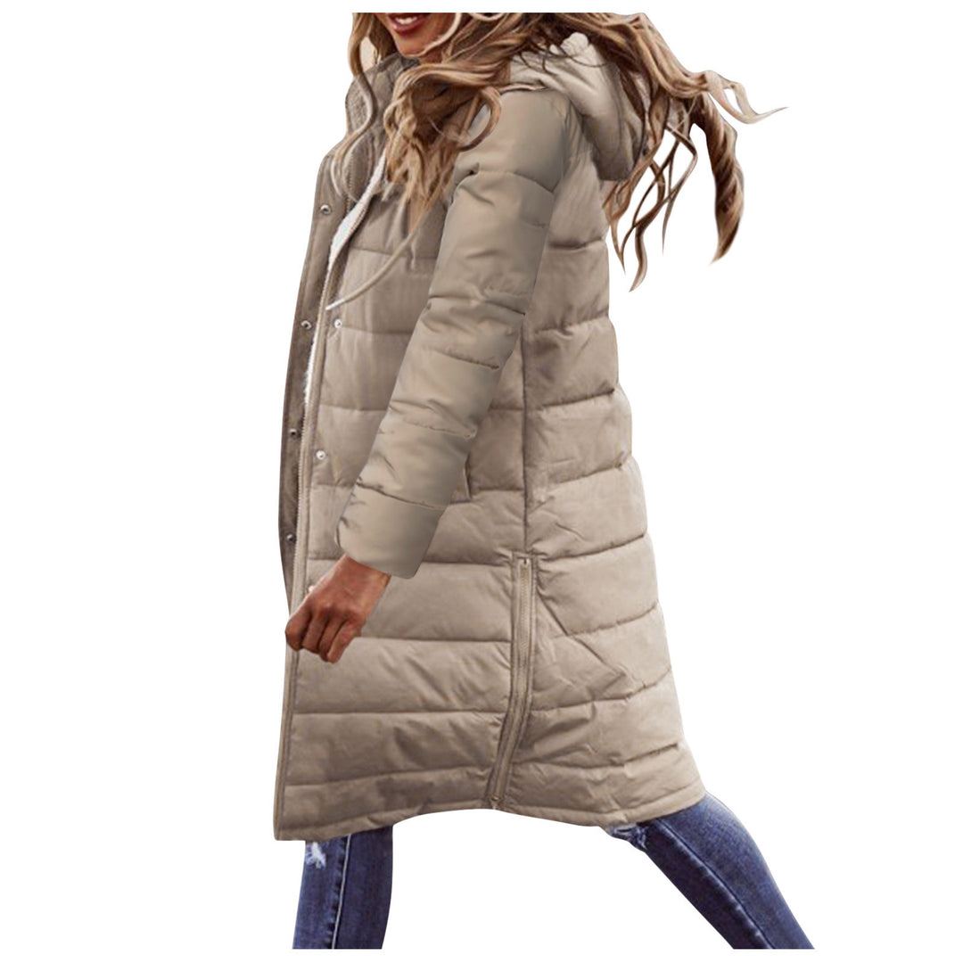 Ladies Long Long Down Jacket with High Collar and Practical Chic Pockets