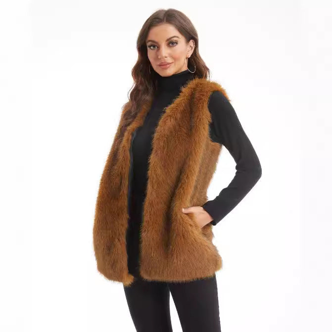 Ladies Luxurious Faux Fur Jacket Lune London