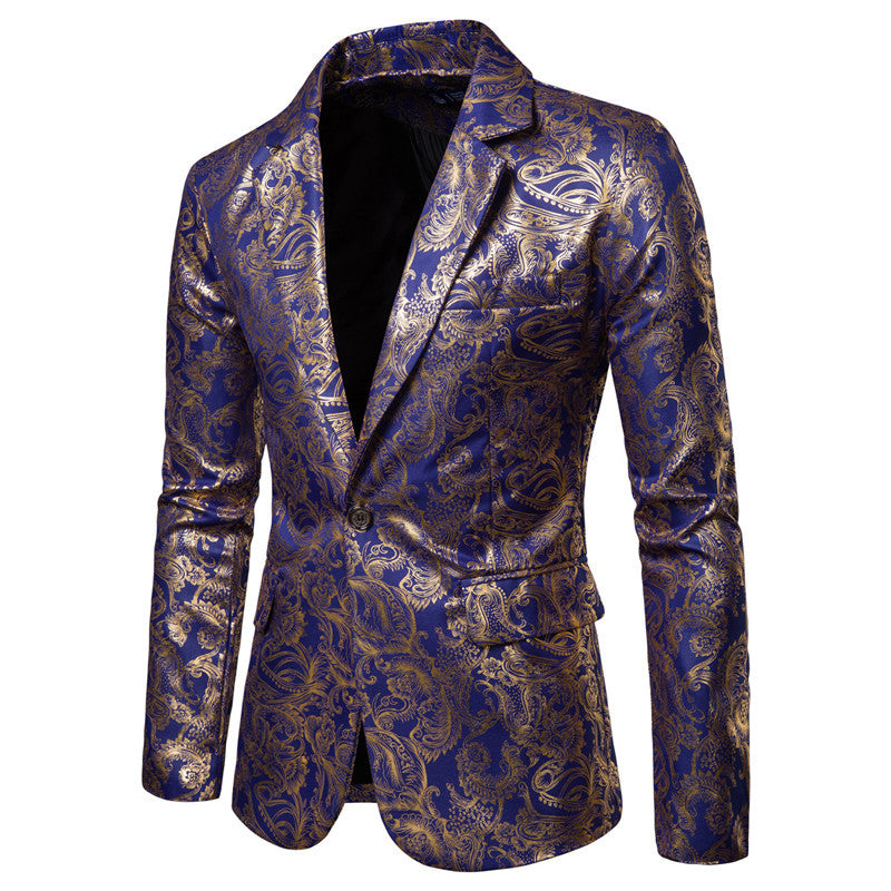 Men's Exclusive Sequin Blazer with Golden Embellishments and Modern Cut Lune London