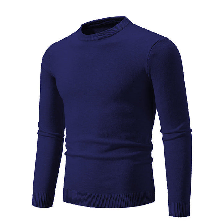 Men's Fine Knit Sweater with Round Neck and Ribbed Details Lune London