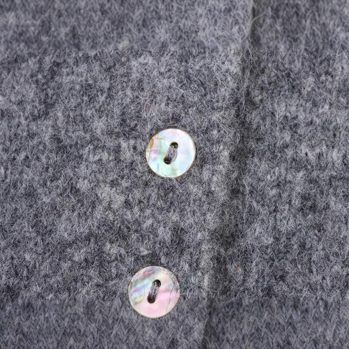 Knitted jacket for women with gathered finishes and a decorative collar Lune London