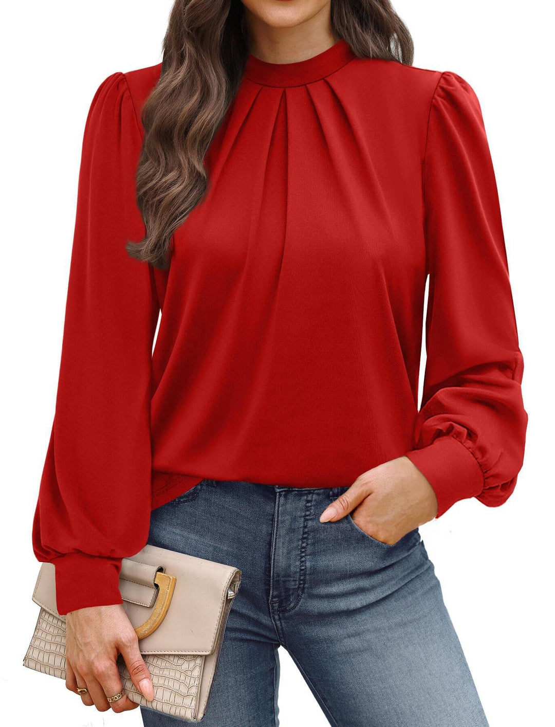 Ladies Elegant Blouse with Puff Sleeves Chic Und Stil