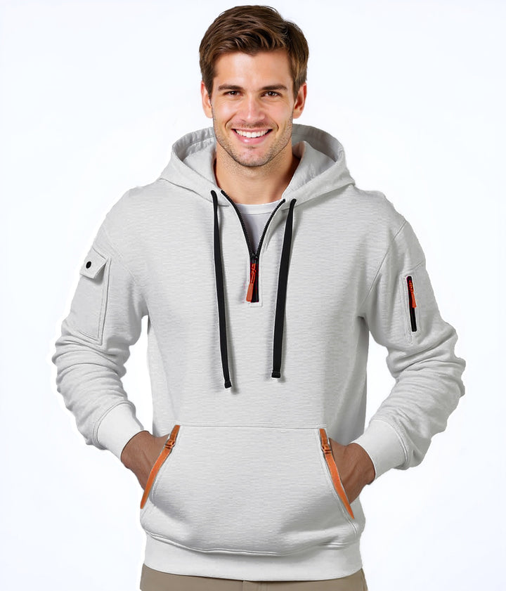 Men's trendy hoodie with versatile pockets and modern zipper Lune London