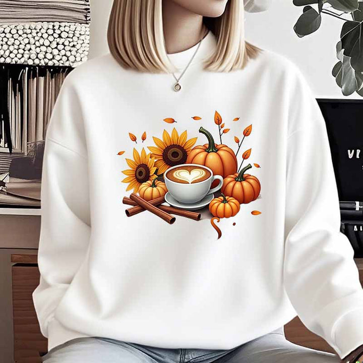 Sweatshirt pour femmes avec motif automnal et impression spéciale Chic & Stil