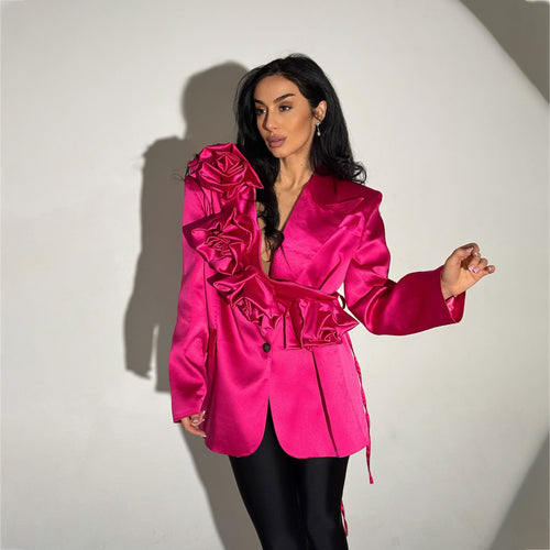 Women's jacket with voluminous ruffle details and an elegant collar Lune London