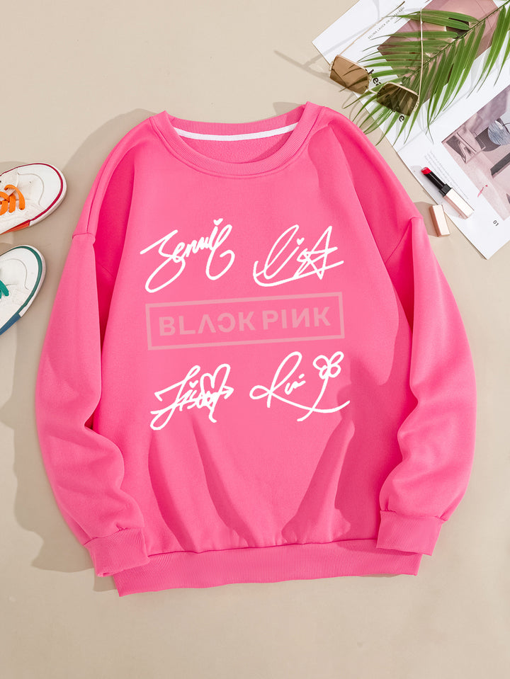 Women's casual sweatshirt with creative signature motif Chic & Stil
